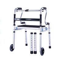 Walking Frame with Wheels Non-Slip Handle Height Adjustable Folding Lightweight Aluminium Klaury