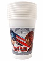 UNIQUE PARTY 72238 - 200ml Captain America Civil War Plastic Cups, Pack of 8