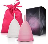 Wear for 12 Hours - Soft, Flexible, Reusable Medical-Grade Silicone, Menstrual Period Cup Sterilizer, Menstrual Period Cups for Women Beginner (S)