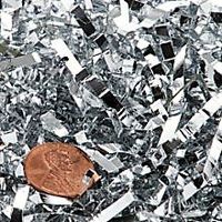 Crinkle Cut Paper Shred - Metallic Silver - 7.5 oz. Gift Basket Package Grass Filler Filling Bedding