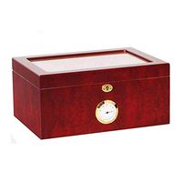 Cigar Humidor Desktop Cigar Box, Cigar Cabinet with Humidifier and Hygrometer Cigarette Box Professional Storage Cigar, Glass Cover, Sealed Thermostat And Humidity, Double-layer Large Capacity Can Acc