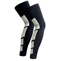 Long Calf Slee 1 Pair Elastic Compression Leg Sleeves for Training Cycling ootball Baseball Running Volleyball (M, Black)