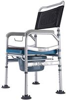 HFENGHUANG Medical Toilet Chair Stool Walker with Cushion Handle and Adjustable Bucket Height, Suitable for Disabled and Elderly People