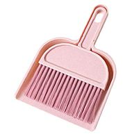 2Pcs/Set Sweeping Dustpans Mini Desktop Cleaning Brush Small Broom Dustpan Sweep Set (Pink)