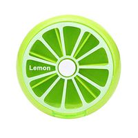 INVODA Pill Cases Pill Box Weekly 3 Times 7 Compartments Large Medicine Pill Organizer (Lemon 1PCS)