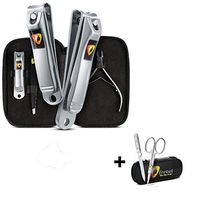 Ennbell Stainless Steel Manicure Bundel Nail Clippers Set with Scissors & File Kit for Men & Women - Large Toenail & Fingenail Clipper