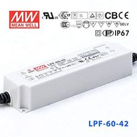 LPF-60-42 | Mean Well LPF Series 60W 42V CC/CV AC LED Driver