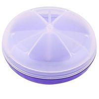 uxcell Plastic Hiking Round 3 Compartments Medicine Capsule Pill Container Box Case Purple