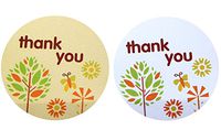 GANSSIA Thank You Printed Gift Seal Sticker 2 Color Pack of 180 Pcs
