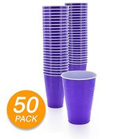 Amcrate Purple Colored 12-Ounce Disposable Plastic Party Cups - Ideal for Weddings, Party’s, Birthdays, Dinners, Lunch’s. (Pack of 50)
