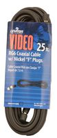 Leviton C6851-25E RG6 Coax Cable, Nickel Plated, 25-Feet, Black