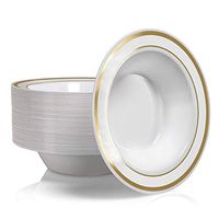 Jiecikou 20Pcs Disposable Plastic Bowls for Salad Soup Bowl Heavy Duty Anti Leak Dinnerware Container Silver
