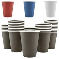 200 Pack - 12 Oz [8 oz] [4 Colors] Disposable Hot Paper Coffee Cups - Mocha Brown (Cups Only)