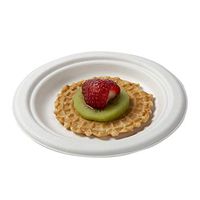 CiboWares 6" Round Disposable Molded Fiber Plates, Made from Bagasse Sugarcane, Case of 1000