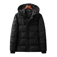 blue--net Electric Heated Jacket, USB Temperature Adjustable Cotton Clothes Heated Body Warm Coat, Warming Jacket Heat Insulate Waistcoat Thermal Clothing with Hood for Men