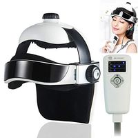 Carrefy Electric Head Massager, Acupressure Massage Helmet, Pressure Vibration Functions, Adjustable Size, Built-in Music, to Brain Relax/Relaxing Stress/Promote Sleep Quality