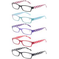 Reading Glasses 4 Pack Great Value Ladies Readers Quality Fashion Glasses for Women (5 Pack Mix Color, 4.00)