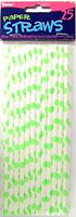 Darice 1158-54 25-Piece Paper Straws Set, Lime Dot