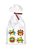 Boy's Super Hero Birthday Theme Party Supplies - 12 Party Favor Bags with Twist Ties
