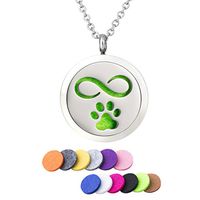 Aromatherapy Necklace Infinity Love Paw Essential Oil Diffuser Pendant Stainless Steel Locket