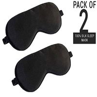 FOM (Friends of Meditation) 100% Mulberry Silk, Super Smooth Sleep Mask and Blind Fold (Pack of 2)
