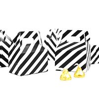 Small Candy Treat Boxes Bulk - Black White Birthday Baby Shower Party Favors Treat Gift Boxes Wedding Party Packaging Boxes Supplies, 25pc