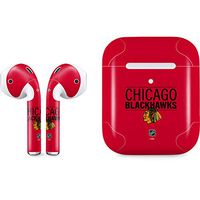 Skinit Decal Audio Skin for Apple AirPods with Wireless Charging Case - Officially Licensed NHL Chicago Blackhawks Lineup Design