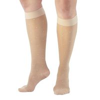 Ames Walker AW Style 14 Sheer Support Dot Pattern 15 20 CT Knee Highs Nude XL