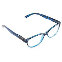 Inner Vision Women's Reading Glasses w/Spring Hinges & Case - (2.5 x Magnification) - Blue & Grey Tortoise