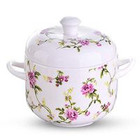 Home big wrist Bowl Bird's nest stew Ceramic Bowl with lid Household Tableware Instant Noodle Bowl Soup Bowl Perfect Gift Decorative hotel retro soup bowl