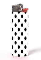Black Polka Dot Polka Dots White Background 2 Pack Vinyl Decal Wrap Skin Stickers by Moonlight Printing for Bic Lighters