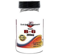 B-6 Vitamin 200mg * 200 Capsules 100% Natural - by EarhNaturalSupplements