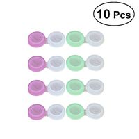 Healifty Contact Lens Container 10pcs Contact Lenses Case Holder Storage Box Container for Home and Travel (Random Color)