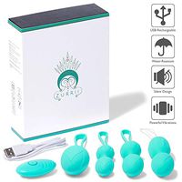 Complete 5pc Kegel Exercise Weight KIT for Women. Safe ABS Food Grade Silicone. Doctor Recommended for Bladder Control, Strengthens Pelvic Floor, for Beginners and Advanced, Stylish Turquoise