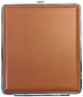 Eclipse Crushproof Leather Wrapped Metal Cigarette Case Wallet, 100s, Assorted Colors, 3101L20-1 (Brown)