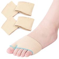 Metatarsal Pads for Men Women - Kalevel 2 Pairs Ball of Foot Cushions Metatarsal Sleeve Pads Half Toe Bunion Sleeve Gel Forefoot Cushion for Metatarsalgia Calluses Blister (Beige, L)