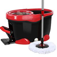 Broom and Dustpan with Long Handle Telescopic Upri Rotating mop - Stainless Steel Lazy mop, Household Absorbent mop