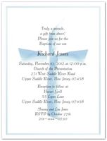 Blue Ribbon Cross Baptism Christening Invitations - Set of 20