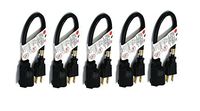 1ft (0.3M) 16AWG Heavy Duty (Power Extension Cord) Power Extension Cable 1 Feet (0.3 Meters) 3 Conductor (NEMA 5-15P to NEMA 5-15R) 13 Amp Power Cable ED766191 (5 Pack)