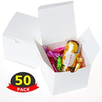 Gift Boxes with Lids for Bridesmaids, Cardboard Gift Boxes for Crafting, Storing Cupcakes, Ornaments, Easy Assemble Boxes, 4" x 4" x 4" 50 Pack