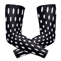 ZZKKO Black and White Polka Dot Cooling Arm Sleeves Cover Uv Sun Protection for Men Women Running Golf Cycling Arm Warmer Sleeves 1 Pair