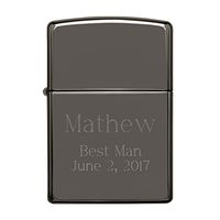 Personalized Black Ice Zippo Lighter with Free Engraving
