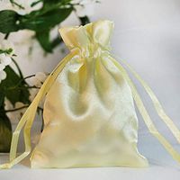 Efavormart 60PCS Yellow Satin Gift Bag Drawstring Pouch Wedding Favors Bridal Shower Candy Jewelry Bags - 3"x4"