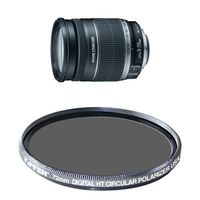 Canon EF-S 18-200mm f/3.5-5.6 IS Standard Zoom Lens for Canon DSLR Cameras w/ Tiffen Polarizer Filter