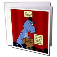 3dRose Greeting Card T-Rex As a Graduation Speaker, 6 x 6" (gc_260990_5)