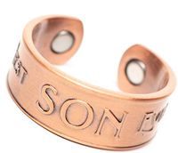 Best Son Ever Mens Copper Ring with Magnets Adjustable Sizing 10 Thru 14 Magnetic Pain Relief for Arthritis and Carpal Tunnel 99% Pure Copper