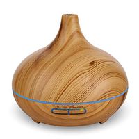 Just The Essentials, Aromatherapy Essential Oil Diffuser, Large 300 mL Light Brown Wood Grain Quiet Ultrasonic Safe Cool Mist Humidifier, 10 Hour Capacity, BPA Free