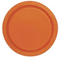 Unique Industries, Cake Paper Plates, 20 Pieces - Orange