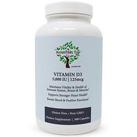 Mountain Top Vitamin D3 5, 000 Iu (300 Capsules) - for Better bones, Teeth, Immunity, muscle Functions Non-Gmo, Gluten-Free