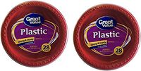 Great Value 20 fl oz Plastic Red Bowls (2 Pack) 28 Ct Each